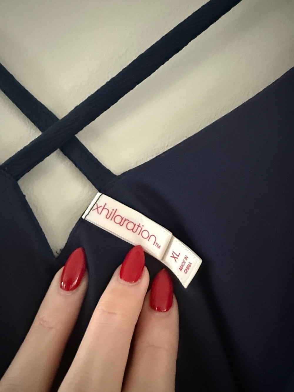 Xhilaration | Navy Blue Embroidered Floral Mini Dress - Picture 2 of 6